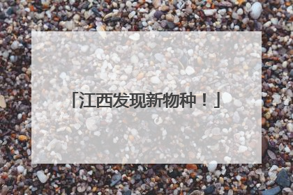江西发现新物种！