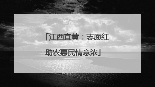江西宜黄：志愿红助农惠民情意浓