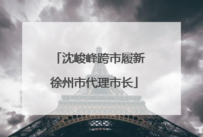 沈峻峰跨市履新徐州市代理市长
