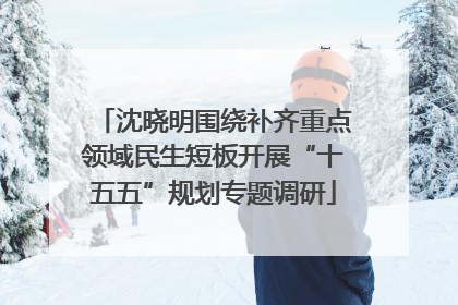 沈晓明围绕补齐重点领域民生短板开展“十五五”规划专题调研
