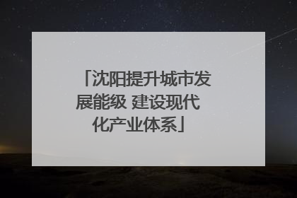沈阳提升城市发展能级 建设现代化产业体系