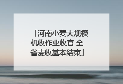 河南小麦大规模机收作业收官 全省麦收基本结束