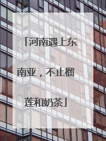 河南遇上东南亚，不止榴莲和奶茶