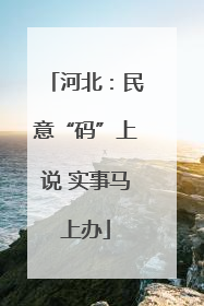 河北：民意“码”上说 实事马上办