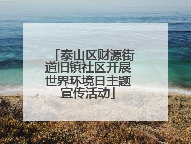 泰山区财源街道旧镇社区开展世界环境日主题宣传活动