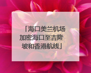 海口美兰机场加密海口至吉隆坡和香港航线