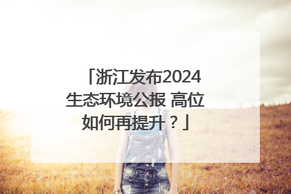浙江发布2024生态环境公报 高位如何再提升？