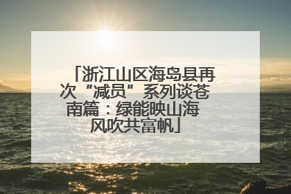浙江山区海岛县再次“减员”系列谈苍南篇：绿能映山海 风吹共富帆