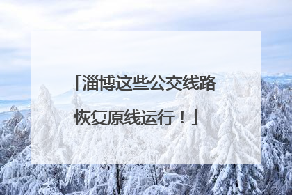 淄博这些公交线路恢复原线运行！