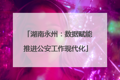 湖南永州：数据赋能推进公安工作现代化