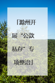 滁州开展“公款私存”专项整治