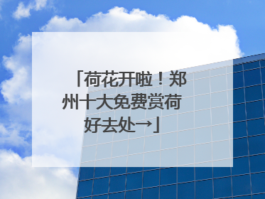 荷花开啦！郑州十大免费赏荷好去处→