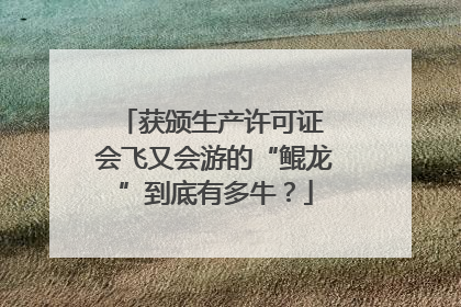 获颁生产许可证 会飞又会游的“鲲龙”到底有多牛？