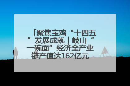 聚焦宝鸡“十四五”发展成就丨岐山“一碗面”经济全产业链产值达162亿元 入选全国典型县