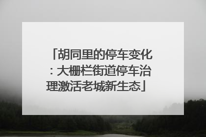 胡同里的停车变化：大栅栏街道停车治理激活老城新生态