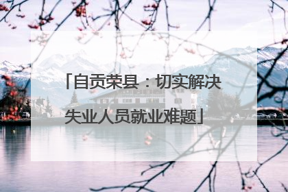 自贡荣县：切实解决失业人员就业难题