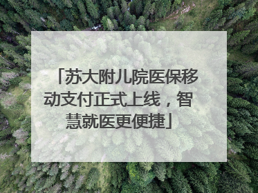 苏大附儿院医保移动支付正式上线，智慧就医更便捷