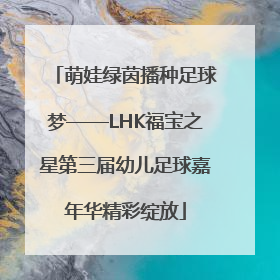 萌娃绿茵播种足球梦——LHK福宝之星第三届幼儿足球嘉年华精彩绽放