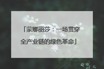 蒙娜丽莎：一场贯穿全产业链的绿色革命