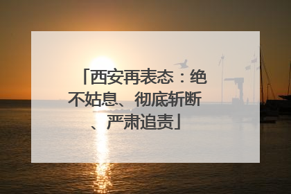 西安再表态：绝不姑息、彻底斩断、严肃追责
