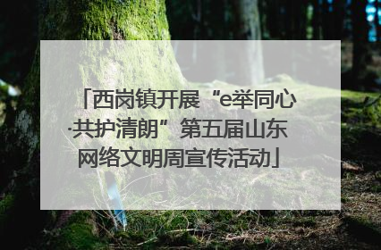 西岗镇开展“e举同心·共护清朗”第五届山东网络文明周宣传活动