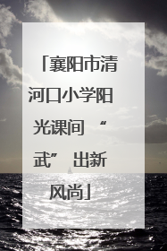 襄阳市清河口小学阳光课间 “武” 出新风尚