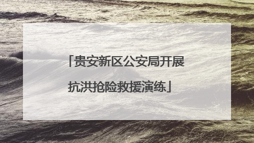 贵安新区公安局开展抗洪抢险救援演练