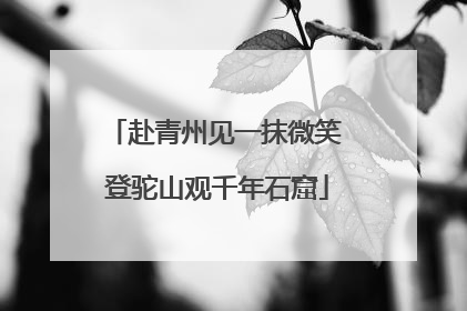 赴青州见一抹微笑 登驼山观千年石窟