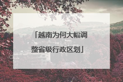 越南为何大幅调整省级行政区划