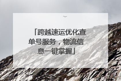 跨越速运优化查单号服务，物流信息一键掌握