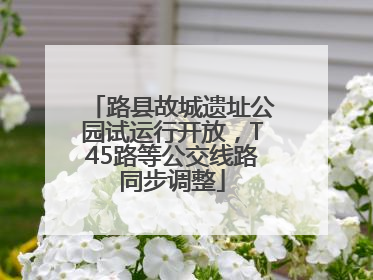 路县故城遗址公园试运行开放，T45路等公交线路同步调整