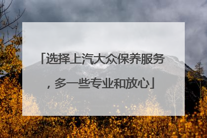 选择上汽大众保养服务，多一些专业和放心