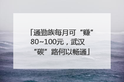 通勤族每月可“赚”80~100元，武汉“碳”路何以畅通