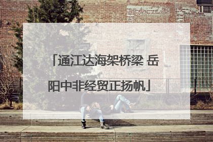通江达海架桥梁 岳阳中非经贸正扬帆