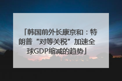 韩国前外长康京和：特朗普“对等关税”加速全球GDP缩减的趋势