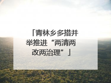 青林乡多措并举推进“两清两改两治理”