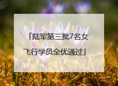 陆军第三批7名女飞行学员全优通过