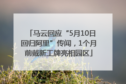 马云回应“5月10日回归阿里”传闻，1个月前戴新工牌亮相园区