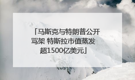 马斯克与特朗普公开骂架 特斯拉市值蒸发超1500亿美元