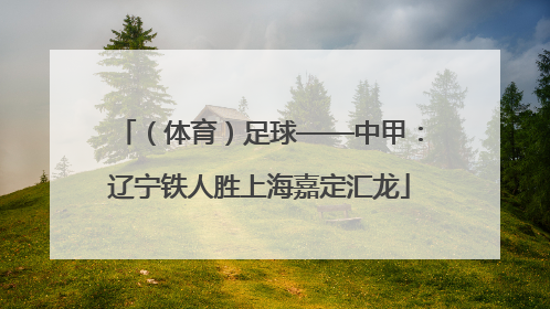 （体育）足球——中甲：辽宁铁人胜上海嘉定汇龙