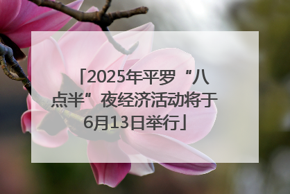 2025年平罗“八点半”夜经济活动将于6月13日举行